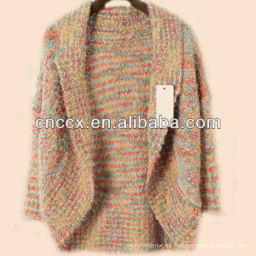 13STC5046 colorfull cardigan circle mohair sweater